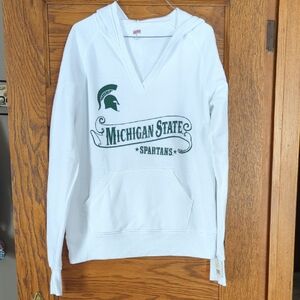Soffe Michigan State Spartans V Neck Hooden Sweatshirt Size XL